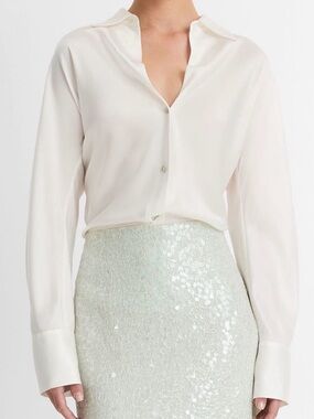 Vince silk button up shirt.